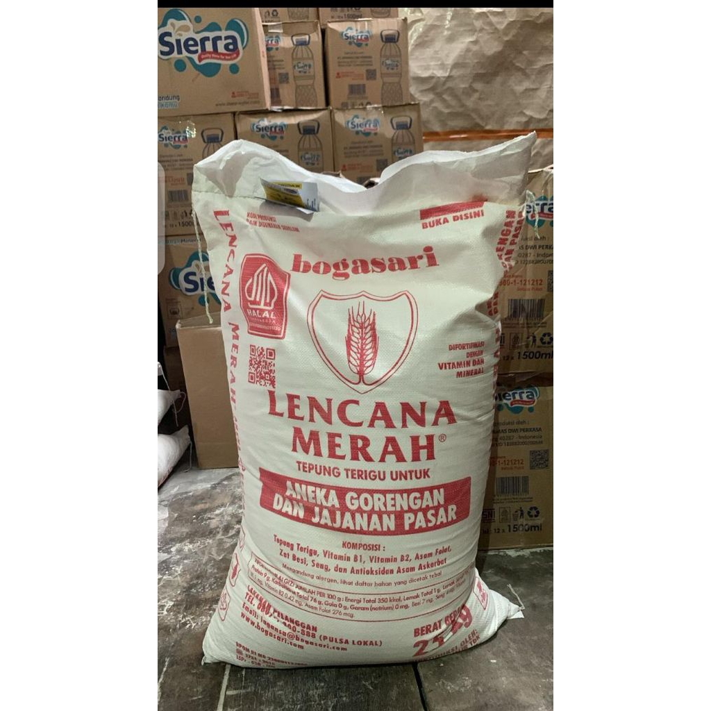 1 karung/ zak tepung terigu lencana merah harga murah pusat grosir sembako bandung