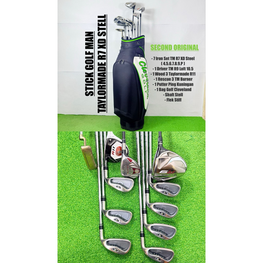 Fullset Stick Golf Bekas Original Taylormade R7 XD Lengkap + Bag Golf