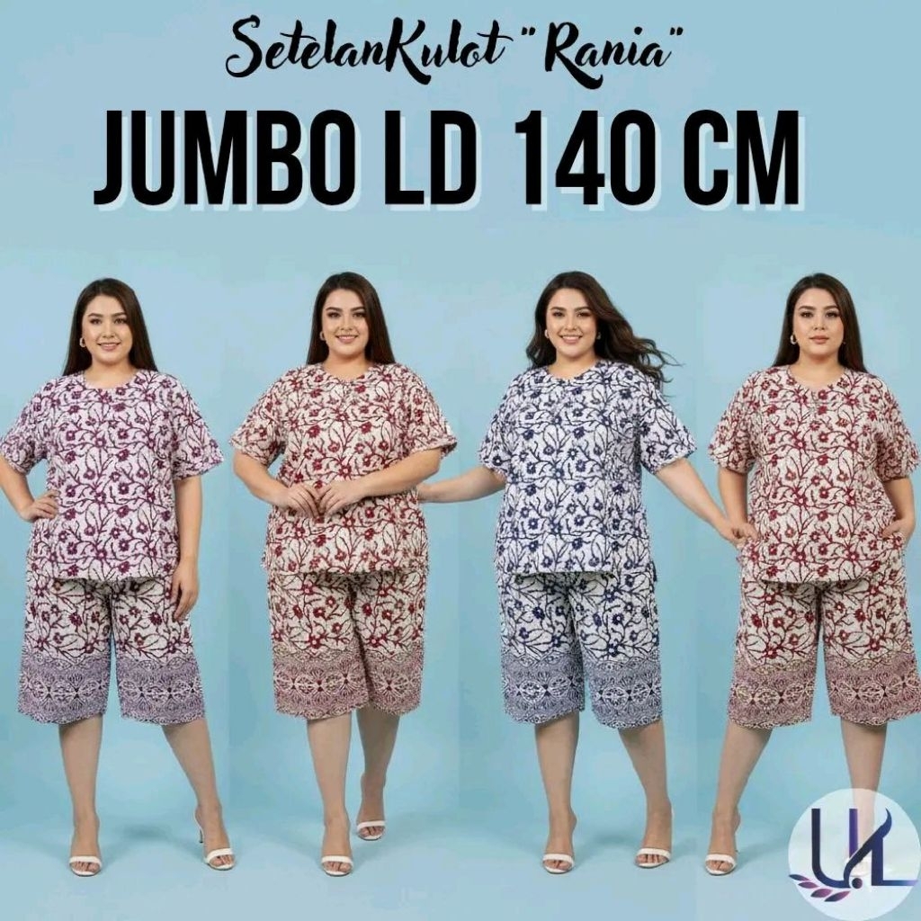 Setelan Kulot Jumbo Gogo LD 140 cm Busui Friendly One Set Wanita bisa COD
