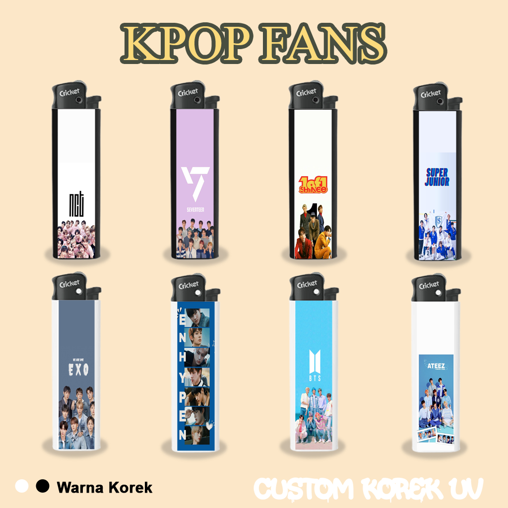 Boy Band KPOP Fans Korek Print UV Korek Cricket Print Uv Korek Cricket Custom Sticker Waterproof