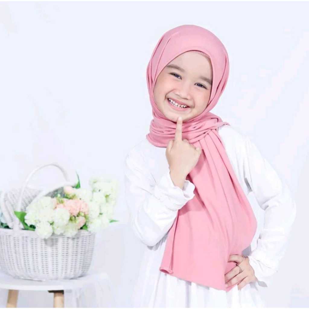 PASHMINA INSTAN ANAK JERSEY PREMIUM  |KERUDUNG PASHTAN ANAK PASHMINA INSTAN ANAK USIA 2-10 TAHUN