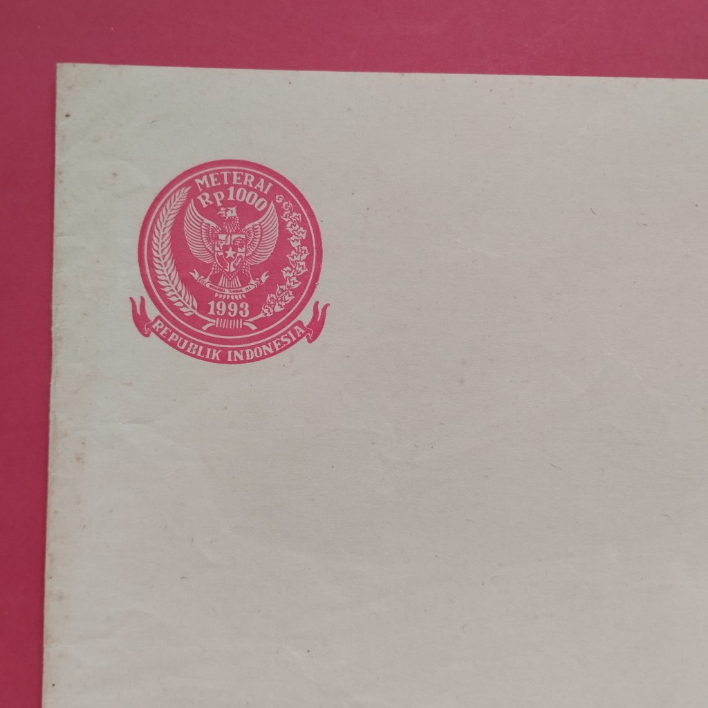 Kertas Segel Rp 1.000 Tahun 1993 Double