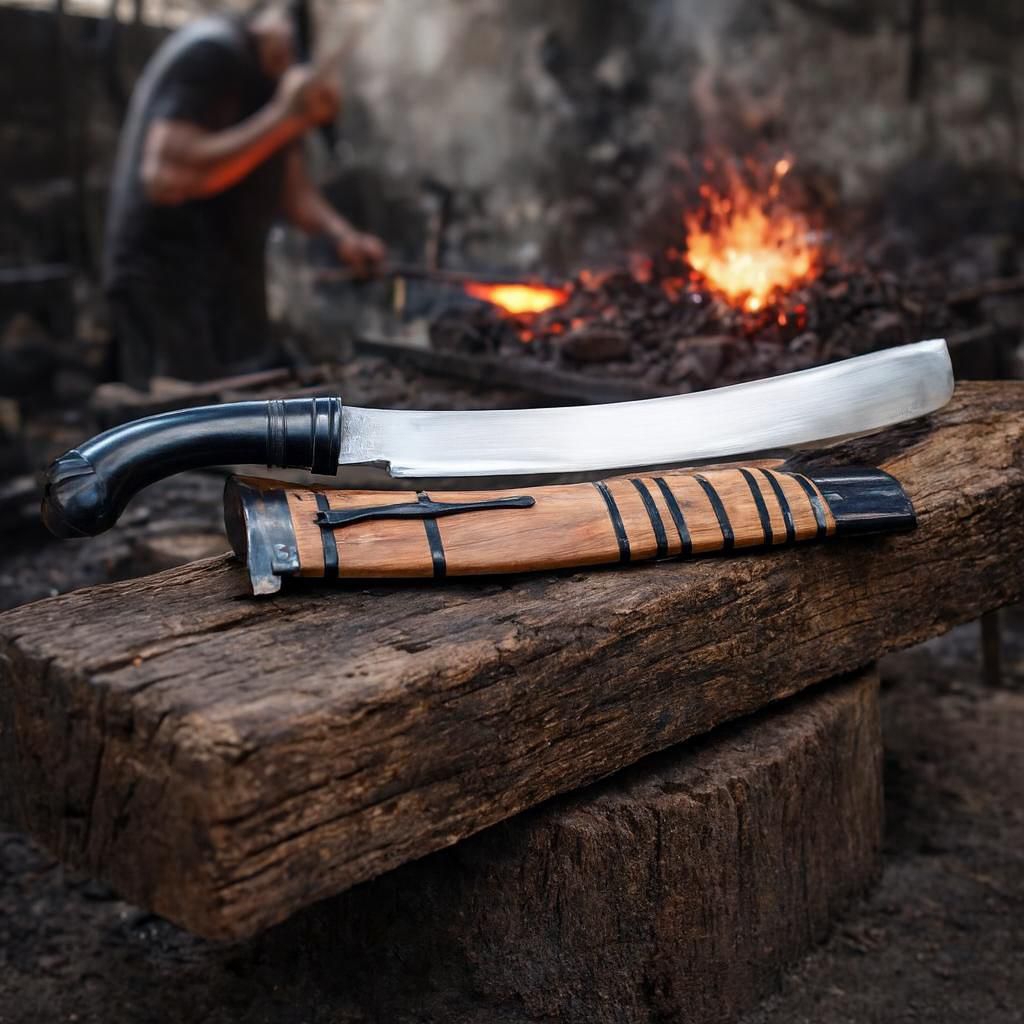 Golok Galonggong Tradisional – Bilah Tajam, Gagang Tanduk Kokoh