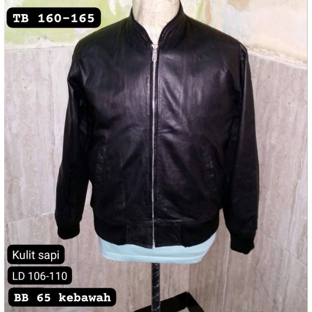 Jacket kulit bomber varcity