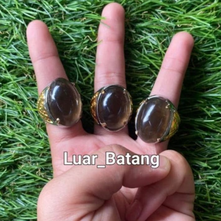 Cincin batu akik Solar Padang Natural Ring Titanium