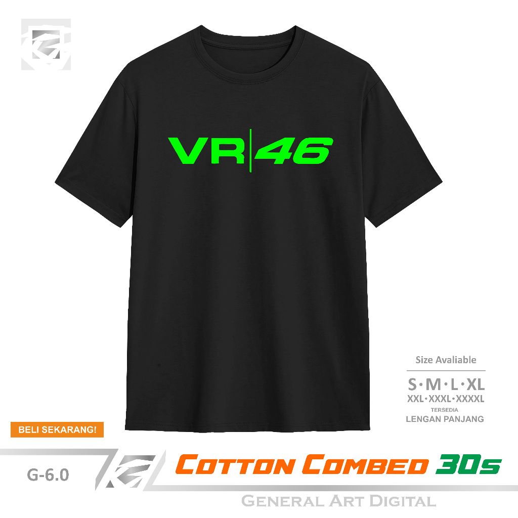 Baju Kaos VR46 Vallentna Rossi T-Shirt pria wanita kaos Otomotif Vr-46