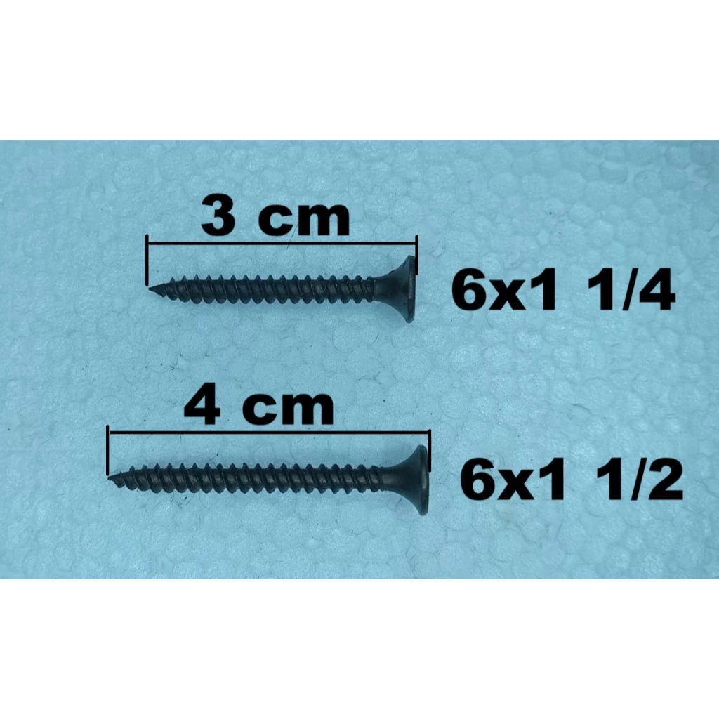 sekrup Gipsum 3 cm 4 cm 6x1 1/2 & 6x1 1/4 Gypsum / Drywall Screw scrup gypsum 3 cm 4 cm 1 kotak scru