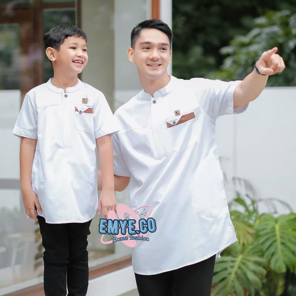 Baju Koko Kurta Couple Ayah Dan Anak Terbaru 2026 // Couple Anak Kombinasi Putih