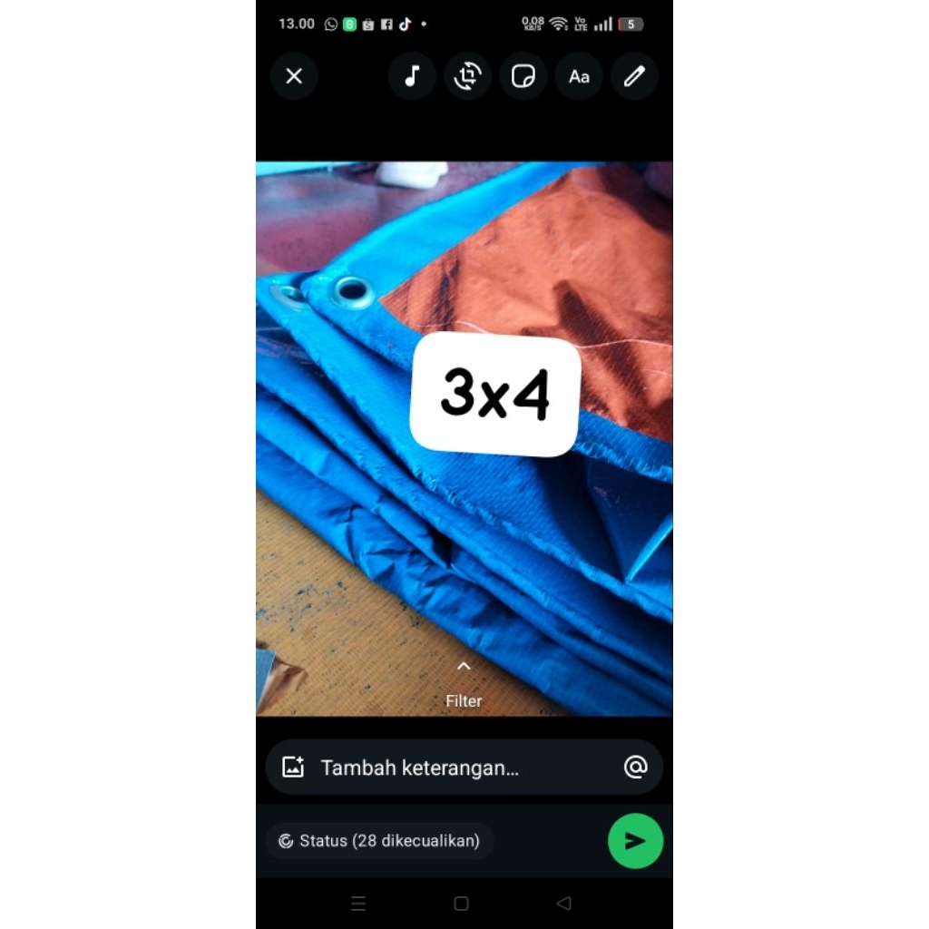 Terpal A5 3x4, Terpal plastik, Terpal lembaran