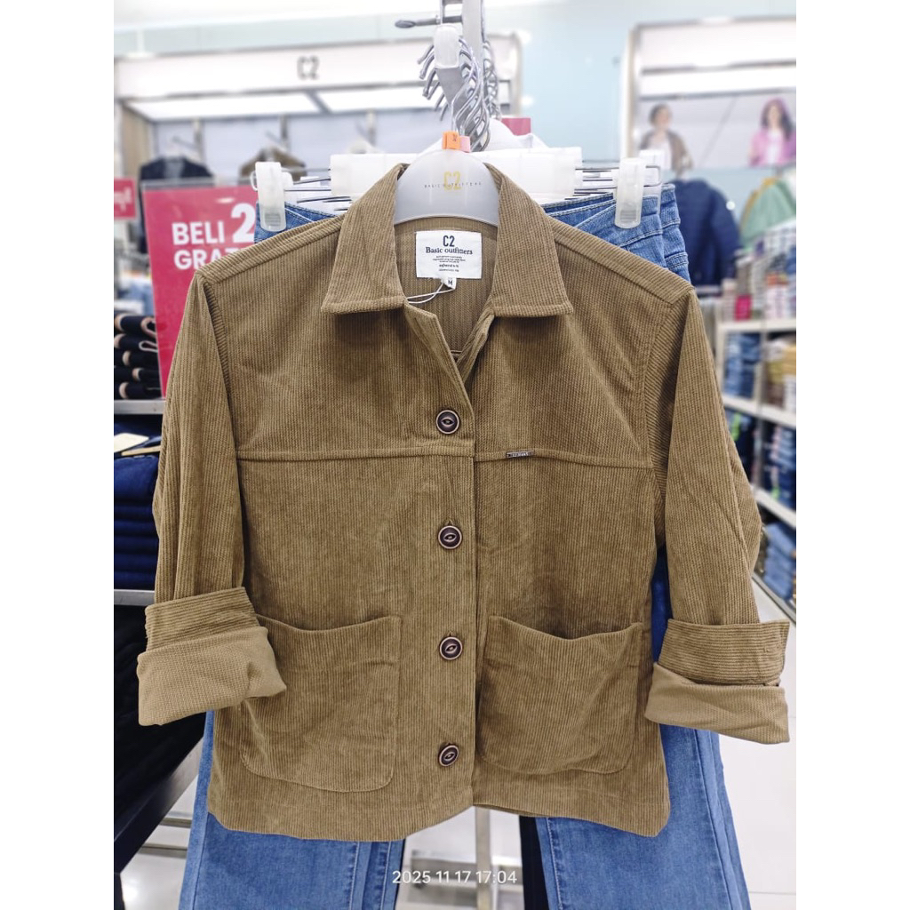 C2 Glesni Brown Crop Outer Wanita