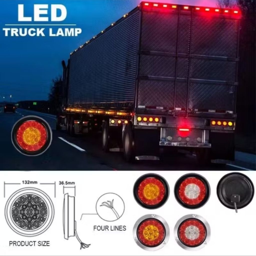 promo obral lampu belakang truk 12v-24v / lampu stop variasi truk-bus / lampu stoplamp bulat truk / 