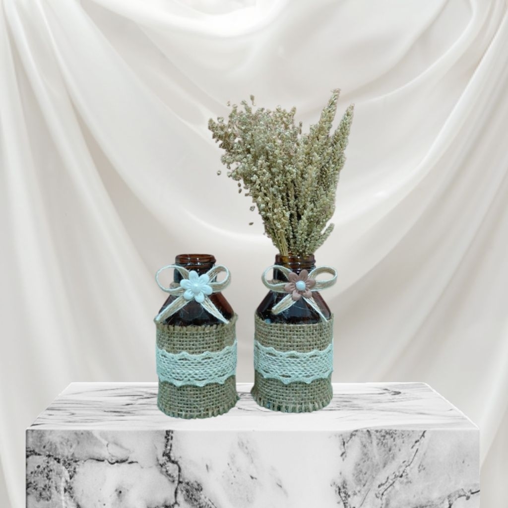 Vas bunga botol kaca minimalis, unik dan aesthetic