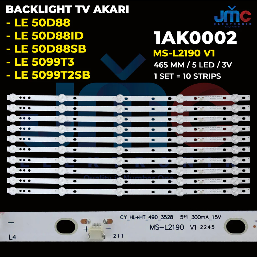 BACKLIGHT TV LED AKARI 50 INCH LE50D88 LE50D88SB LE50D88ID LE5099T3 LE5099T2SB LE-50D88 LE-50D88SB L