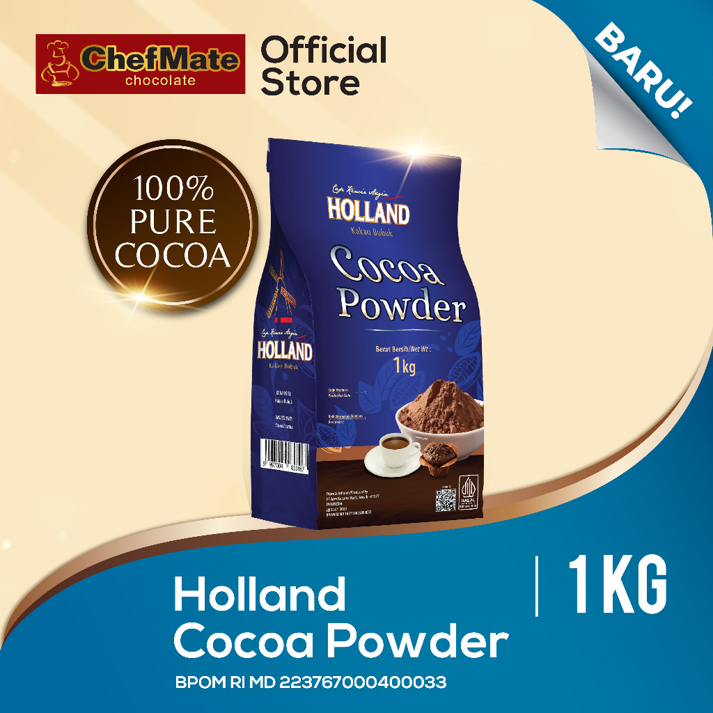 Cocoa Powder Holland 1 kg - COCOA POWDER PREMIUM/PURE COCOA POWDER/BUBUK COKELAT PREMIUM/COKELAT BUB