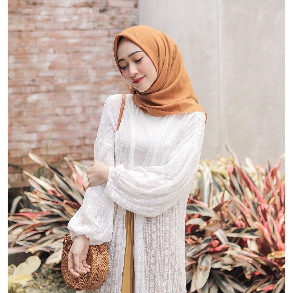 outer cardigan wanita/cardigan brokat lengan balon