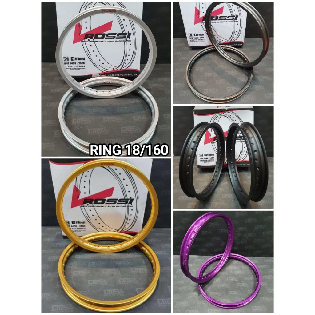 ALLOY V-ROSSI 18/160 DEPAN BELAKANG/VELG ROSSI 18/160 DEPAN BELAKANG.