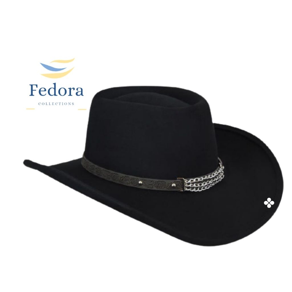 Topi Cowboy Pria Bahan wol