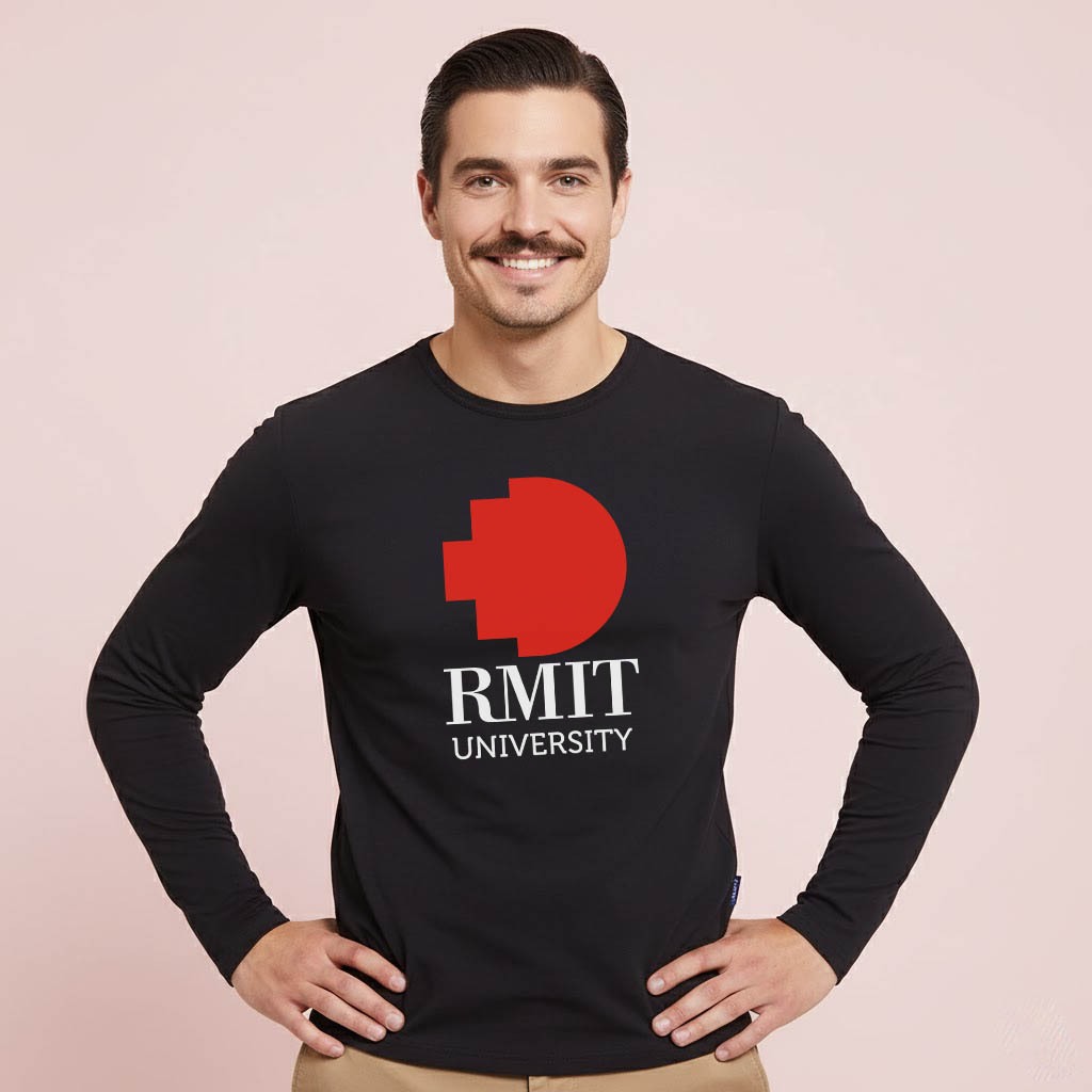 Kaos Lengan Panjang RMIT University Australia Unisex Cotton Combad Premium T-SHIRT