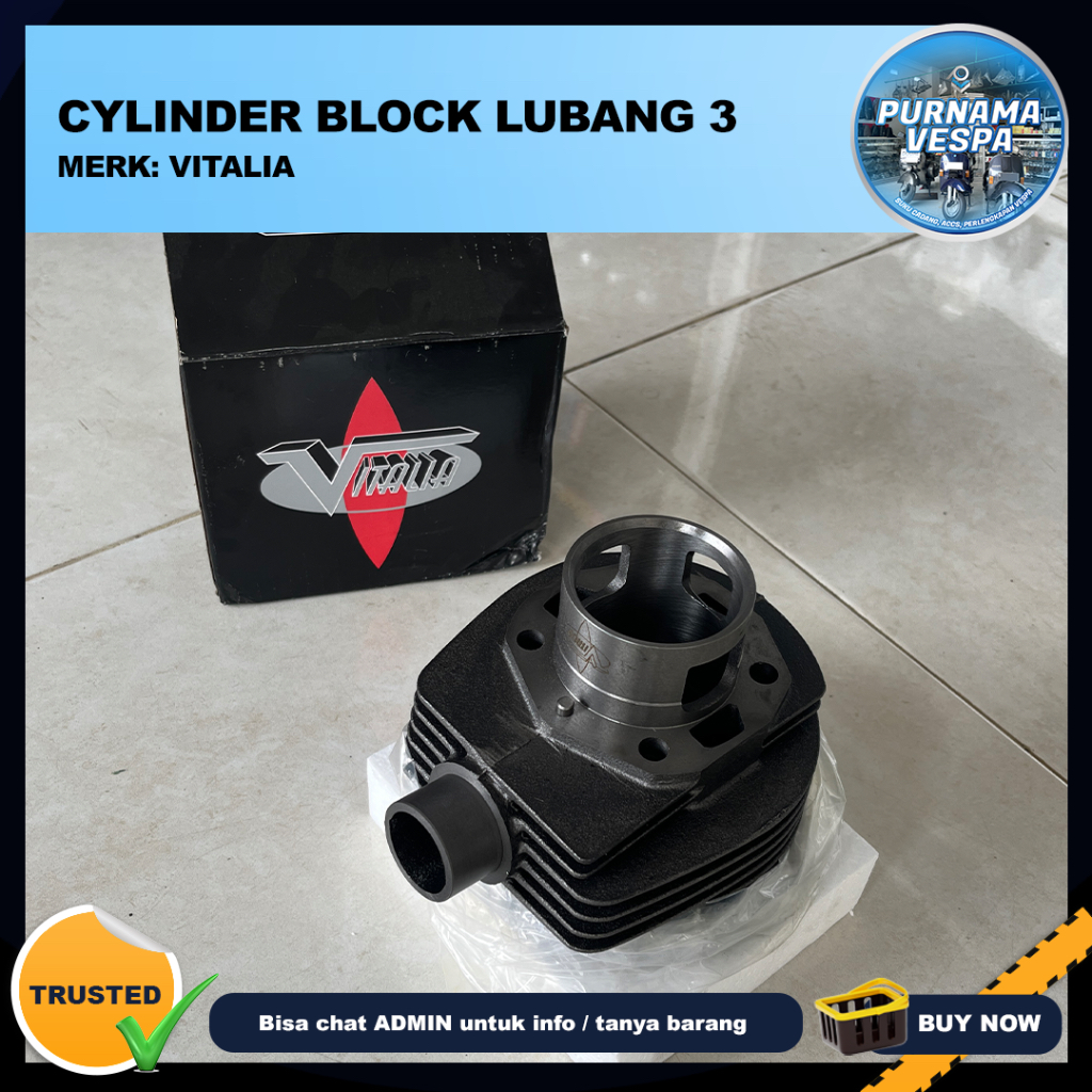 Cylinder Block Vespa / Block Silinder Vespa / Boring Vespa Lubang 3 Vitalia
