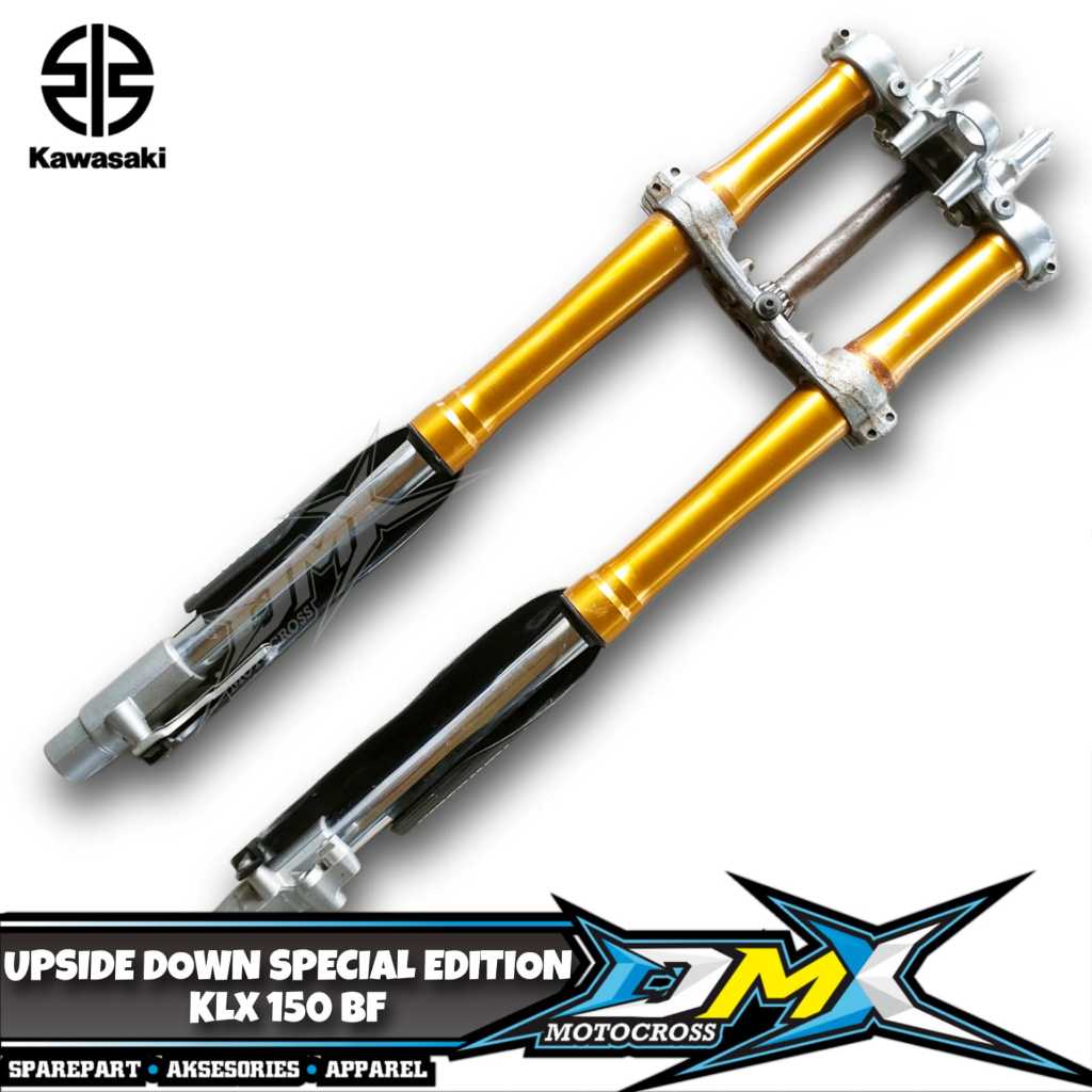 USD KLX 150 BF SE RAISES CNC SHOCK DEPAN KLX BF GOLD ORIGINAL COPOTAN MOTOR