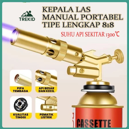 Flame Gun Gas Torch Portable Kepala Blow Kuningan Dual Api Kepala Las Manual Portabel Lengkap 210