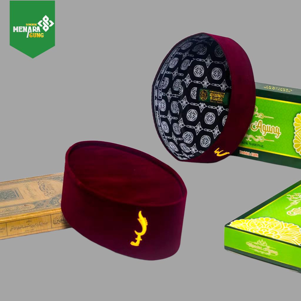 Songkok Peci Kopiah Kopyah Kujang Bordir Warna Merah Maroon Terbaru Kekinian