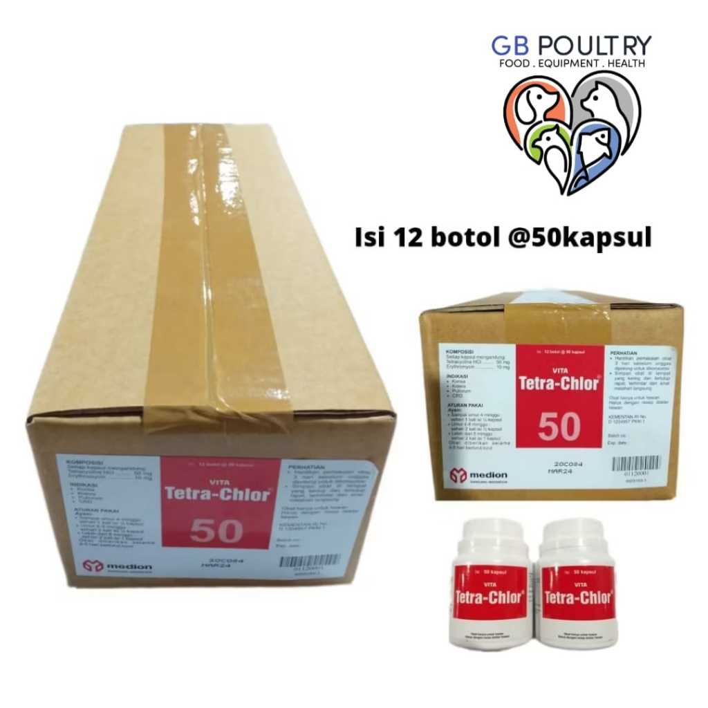 vita tetra-chlor 1dus isi 12 (botol) @50kapsul