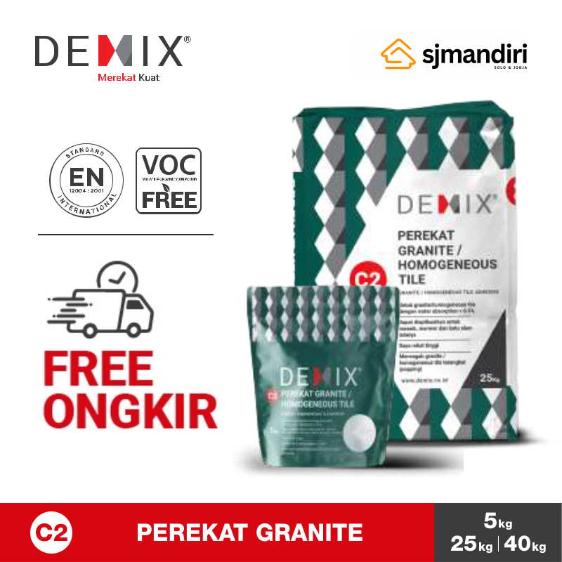Semen Instan DEMIX C2 Perekat Granite Mortar Granit Instan Lem Mortar Homogeneous Tile Adhesive