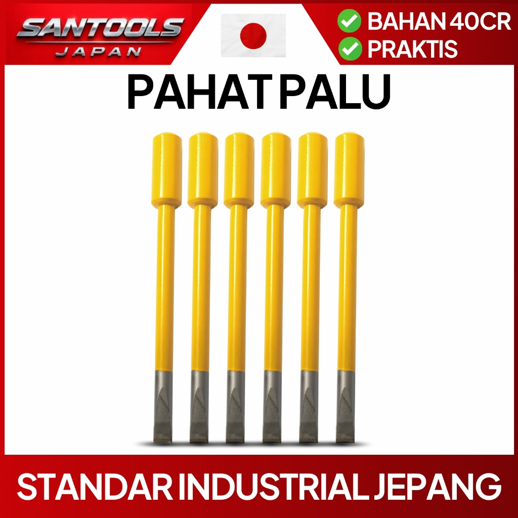 SANTOOLS Cold Chisel Pahat Palu Manual 10" 250mm Baja 40CR Untuk Beton Batu