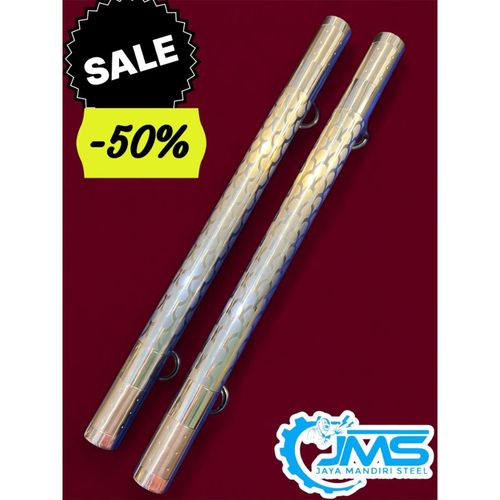 HANDLE PINTU STAINLESS / HANDLE PINTU KUPU TARUNG / GAGANG TARIK MODEL BULAT SISIK CANTIK BAUT TEMBU