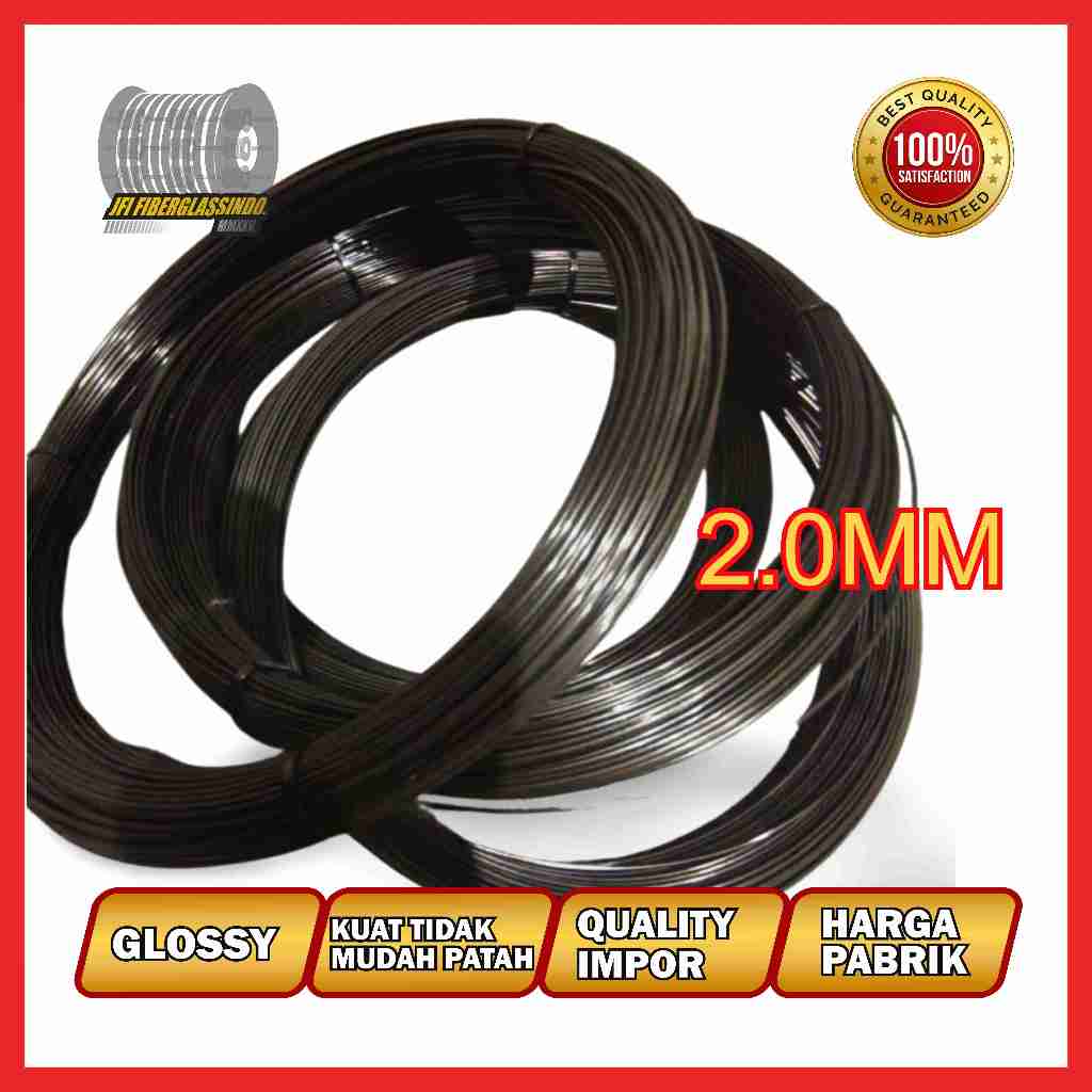 FIBER JERUJI SANGKAR UKURAN 2.0MM ROLL 50 METER HITAM