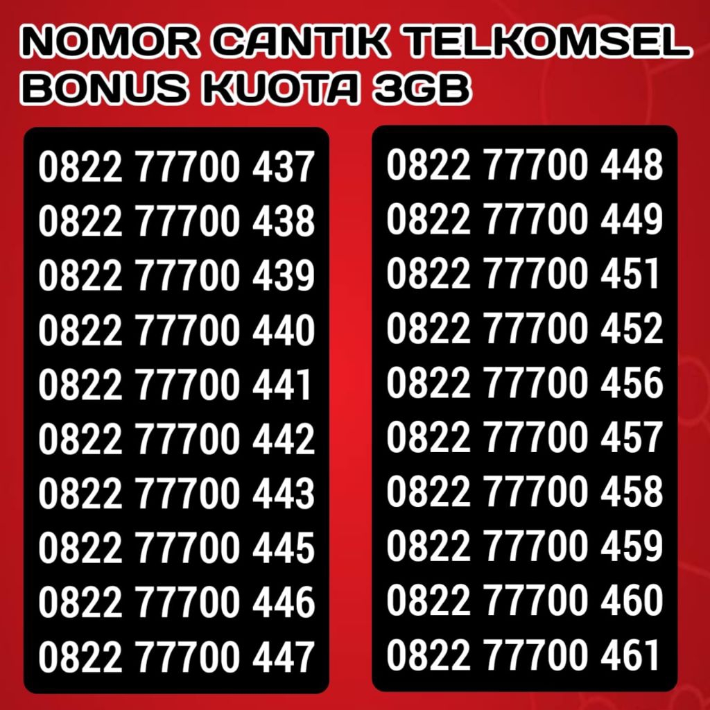 KARTU PERDANA NOMOR CANTIK TELKOMSEL LITE 2 BONUS KUOTA 3GB