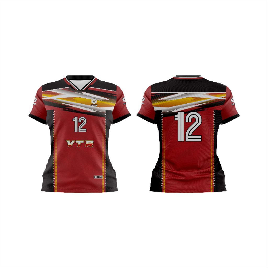 baju cewe Jersey volly full printing nomor randem