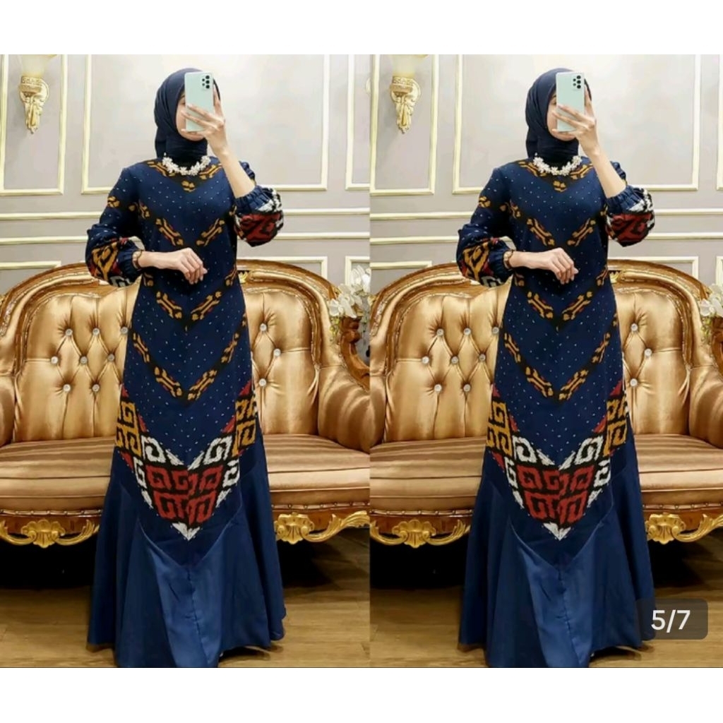 GAMIS TENUN IKAT KOM. POLOS