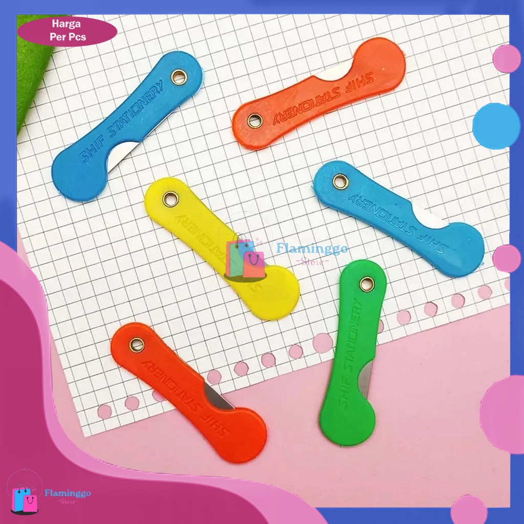 Pisau Cutter Lipat Mini Alat Potong Kertas Plastik ATK Sekolah Kantor Kater Kecil Barang Unik 10RB
