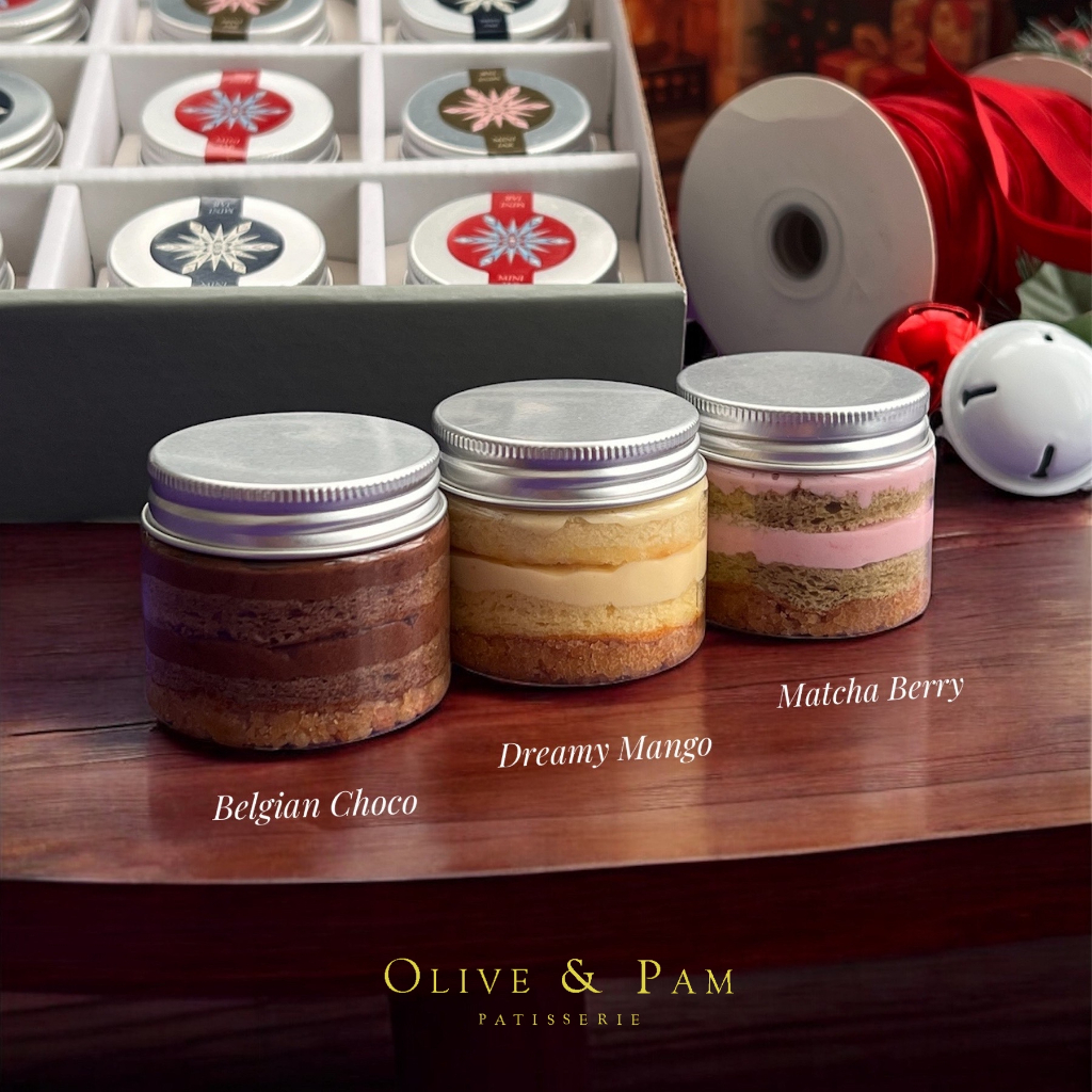 Olive and Pam Mini Cake Jar Christmas Edition - Kue Natal / Dessert Jar / Christmas Hampers
