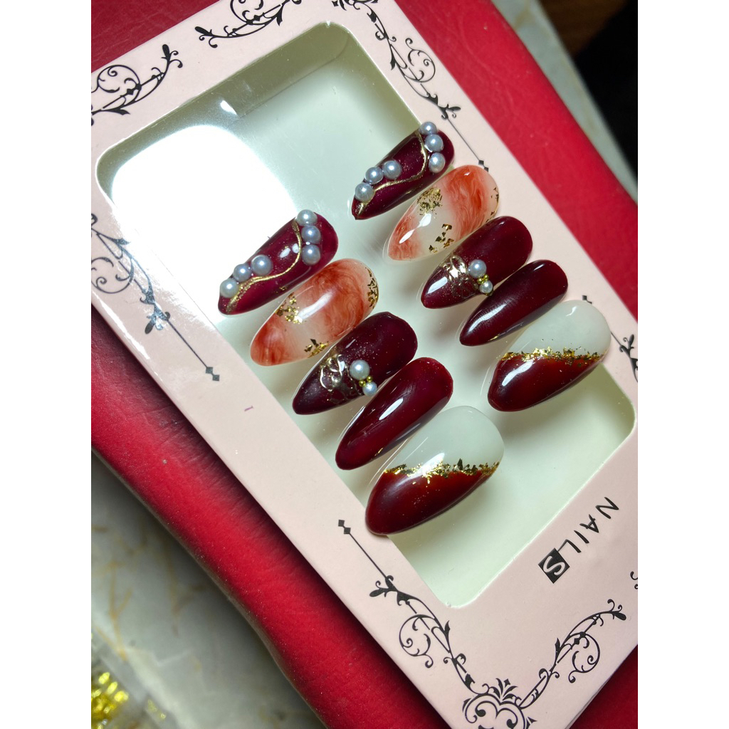 Kuku Palsu  motif // FREE LEM | Press On Nails | Nail Art | Nailarts | kuku palsu | fake nail  | nai