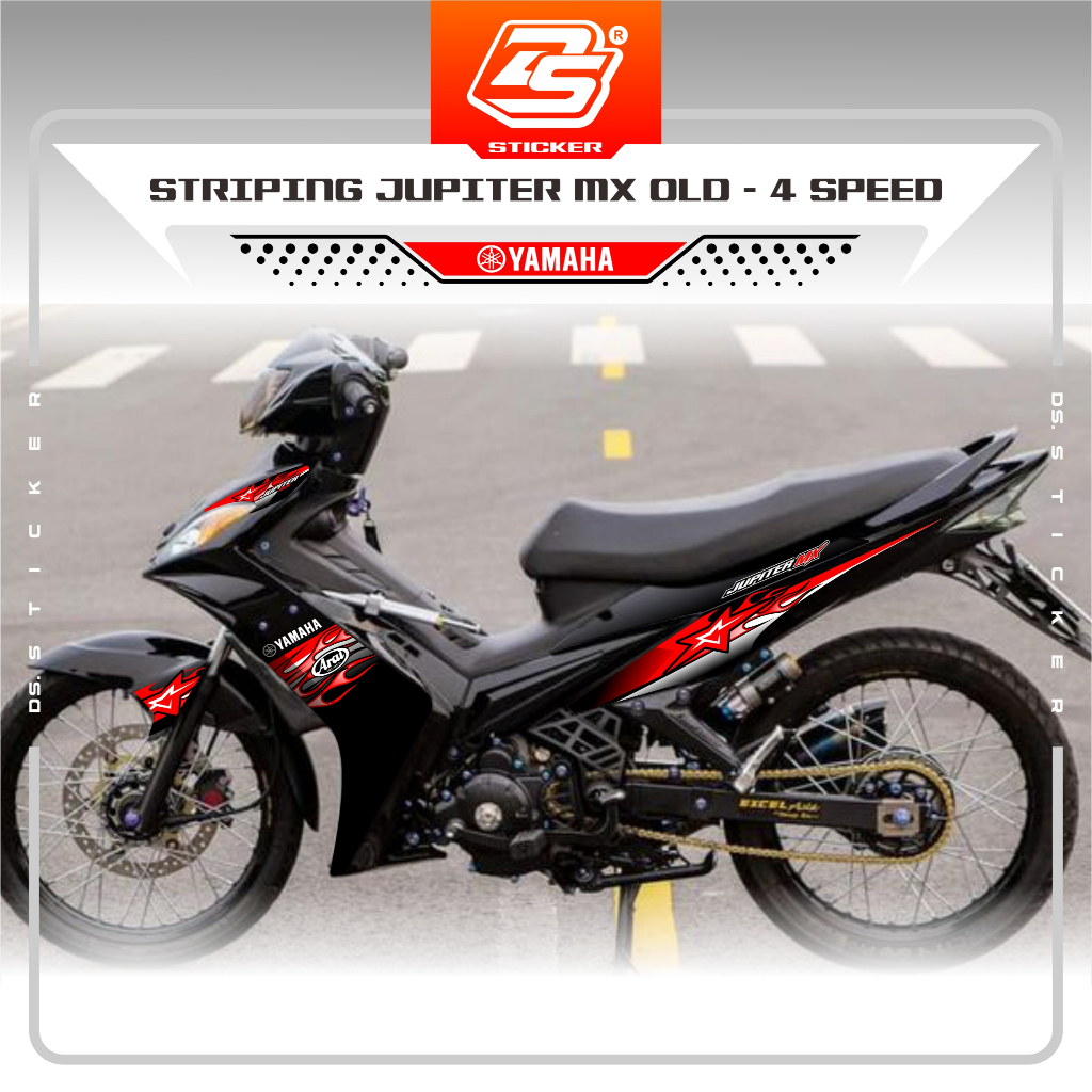 DS Sticker Striping JUPITER MX 135 LAMA/OLD Decal Stiker MX Old Varian BlackDS241125