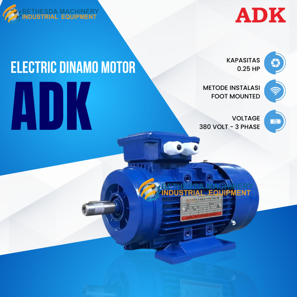 Electric Motor Dinamo Penggerak 3 Phase 0.25 HP 0.5 HP 0.75 HP 1 HP 1.5 HP ADK