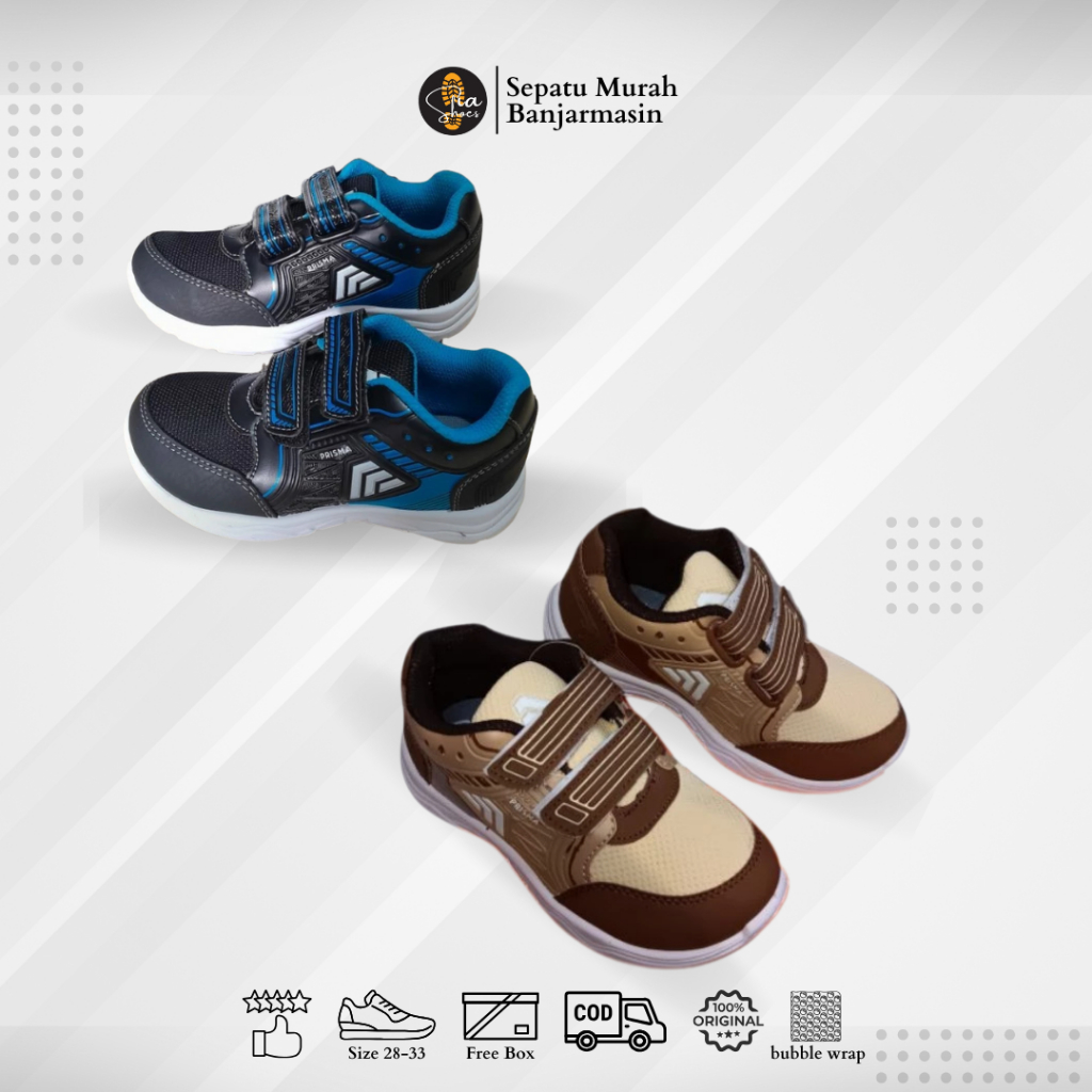 SEPATU ALTO PRISMA & lIGHSTAR / SEPATU SEKOLAH ANAK LAKI LAKI / Sepatu Altto Perekat Original 100%