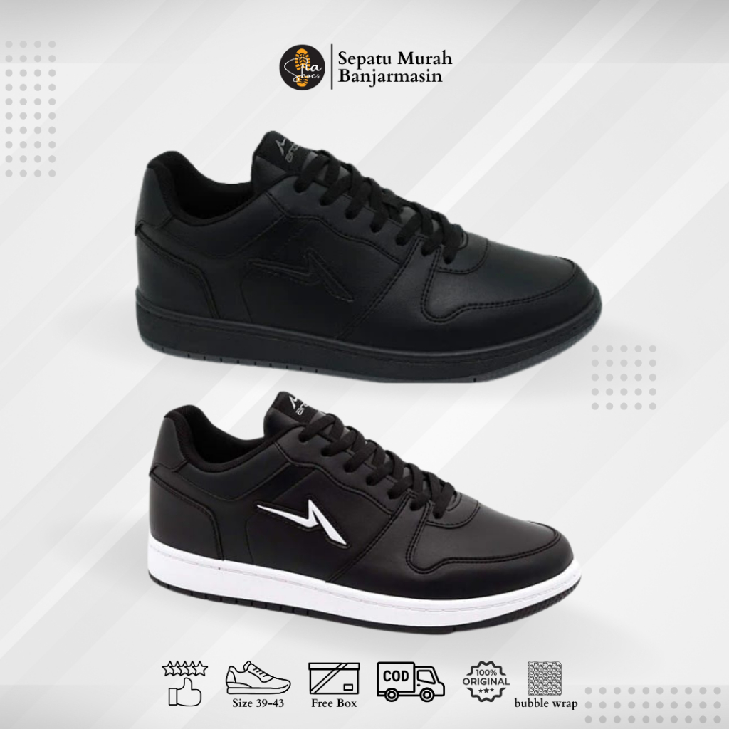 SEPATU ANDO TRICKS ALPHA / SEPATU SEKOLAH HITAM PUTIH / Sneakers Ando Laki laki & Perempuan - Origin