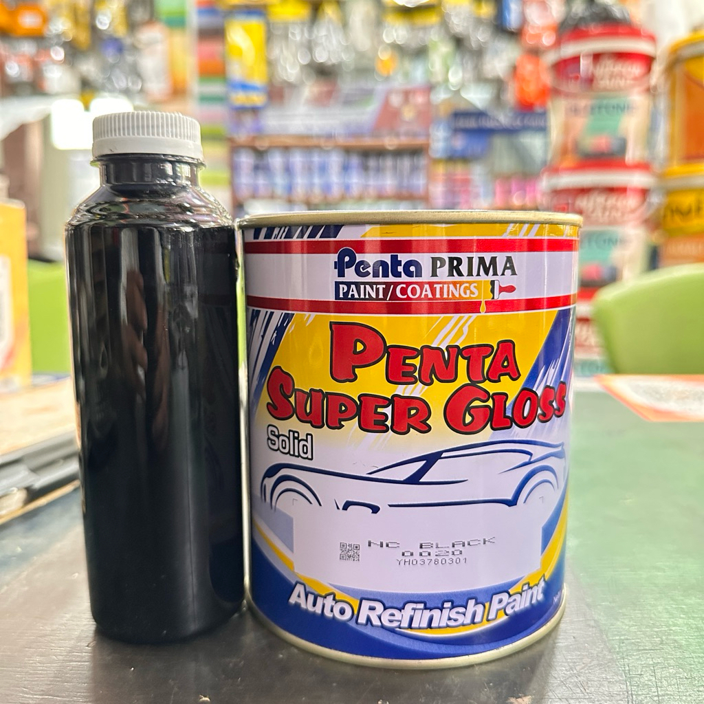 Cat NC PENTA Hitam ecer | 100ml / 200ml / 250ml Super Black | Black Gloss | Black Glossy