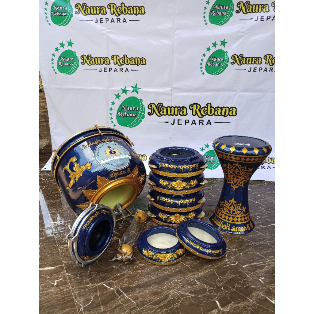 Rebana hadroh ukiran fullset