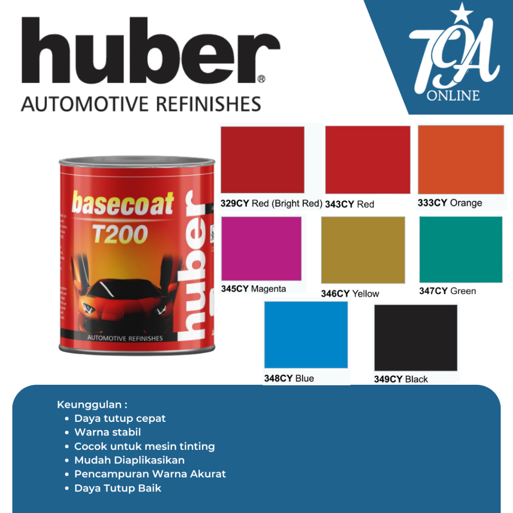HUBER T200 Basecoat PU Automotive / Cat PU Otomotif Candy Tone - 1 Liter