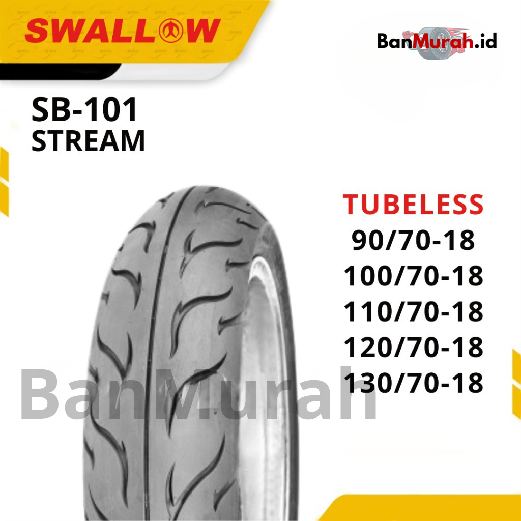 Ban Luar Sepeda Motor Swallow SB-101 STREAM 90/70 100/70 110/70 120/70 130/70 Ring 18 Tubeless