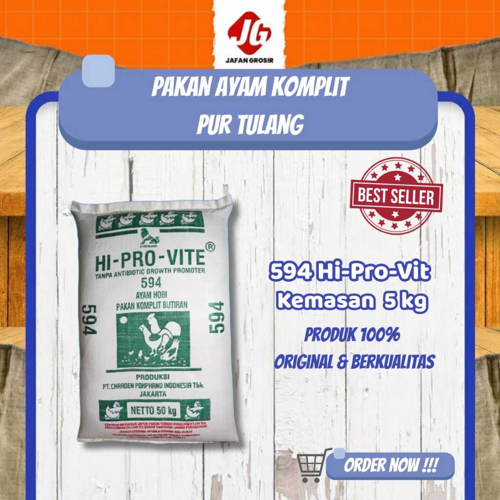594 Hi Pro Vite Pakan Ayam Pur Tulang Ayam Bangkok (5 kg)