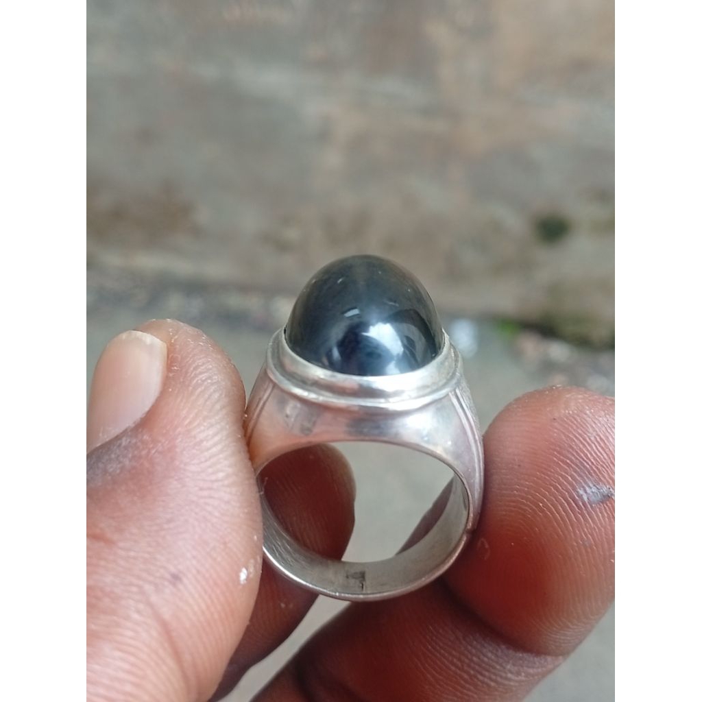 batu yaman wulung ring perak tebal