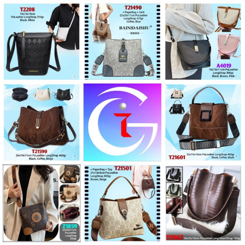 Gij. Tas Selempang Wanita Bucket Bag Fashion Import Tas SlingBag Handbag Tas Ember A4019 Z1859 T2208