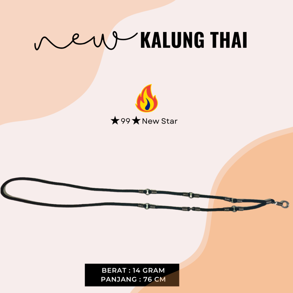 Kalung Benang Hitam Thailand Original 14gram  – Simple, Kuat, dan Stylish