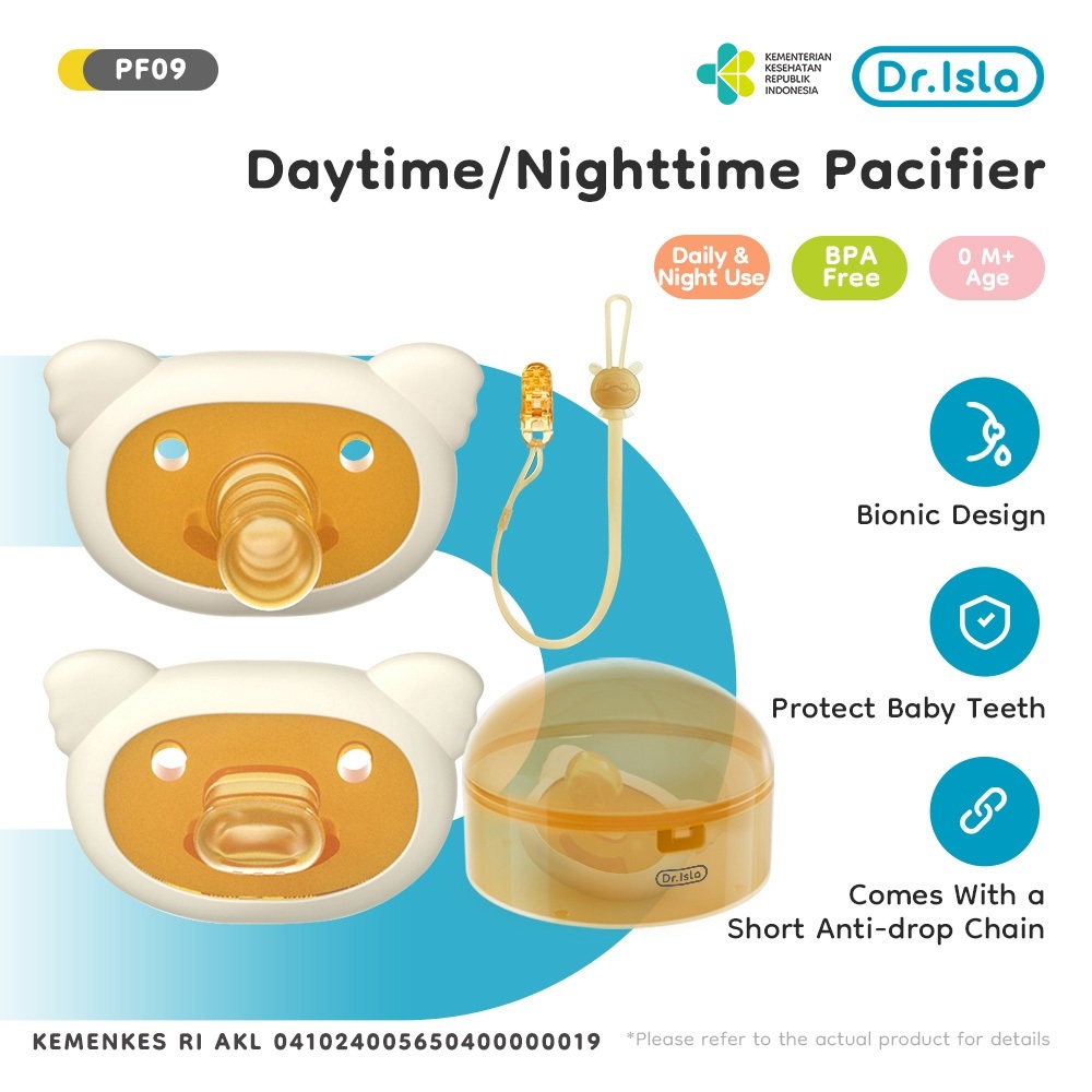 Dr.isla Empeng Bayi 0 6 Bulan BPA FREE Dot Bayi Dengan Rantai Dan Kotak Silikon Lembut Perlengkapan 